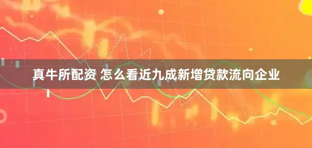 真牛所配资 怎么看近九成新增贷款流向企业